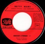 Betty Mars – Monsieur L' Étranger / Ça, C' Était Un Homme 45lik Plak - Görsel 3