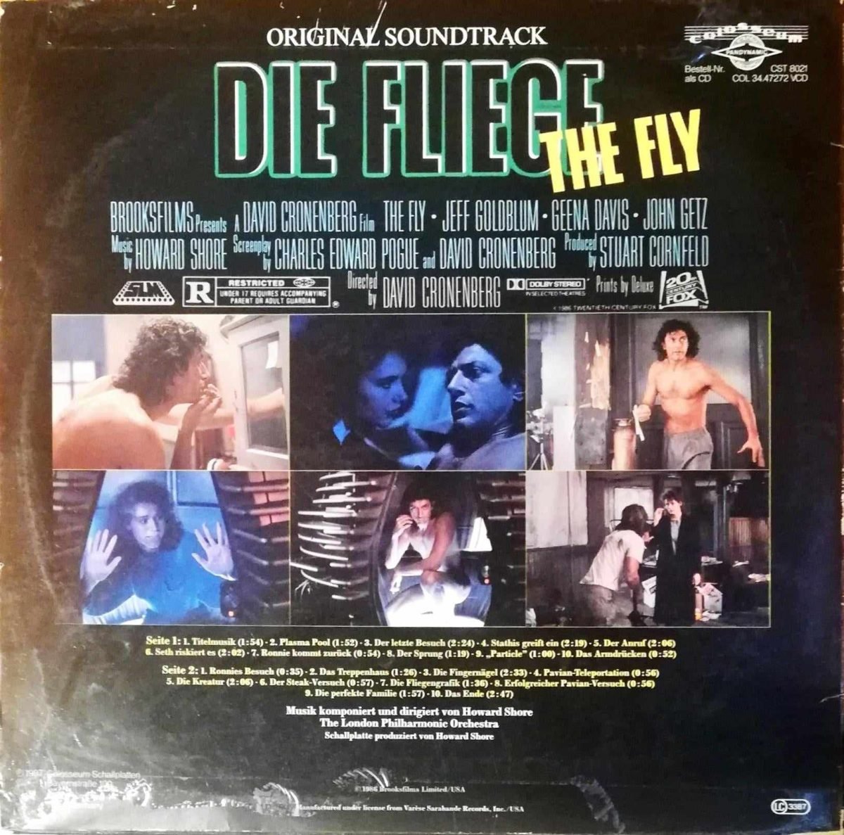 Howard Shore – Die Fliege = The Fly (Original Soundtrack) LP Plak - Görsel 2