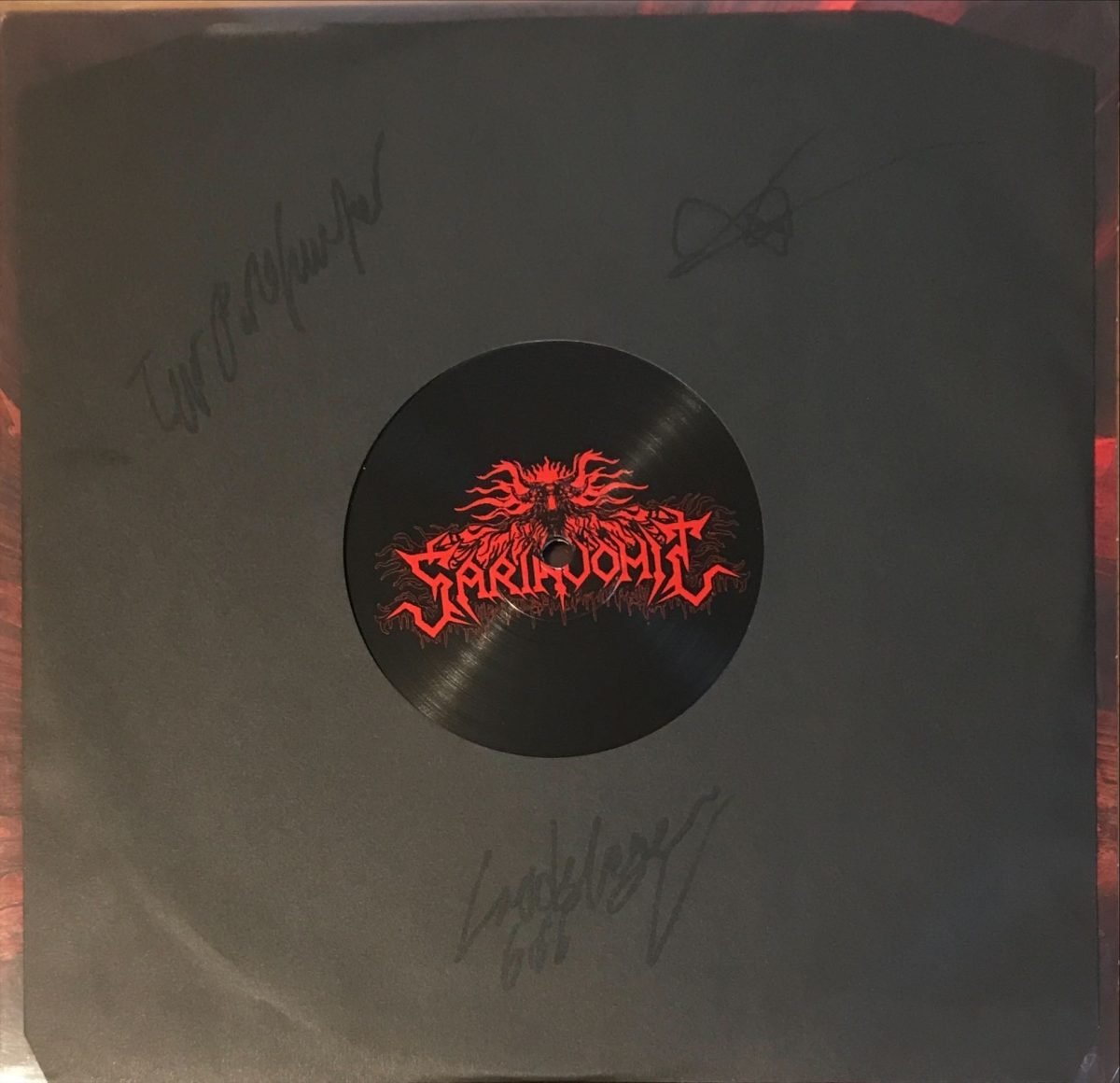 Sarinvomit / Godslaying Hellblast – Blessed With Infernal Zealotry 10'' LP Plak (İmzalı) - Görsel 2