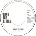 Band Für Afrika – Nackt Im Wind 45lik Plak - Görsel 3