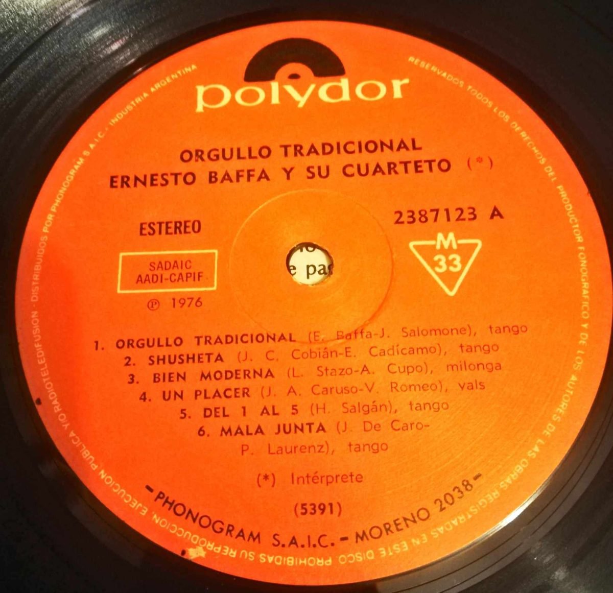 Ernesto Baffa ‎– Orgullo Tradicional LP Plak (Tango) - Görsel 2