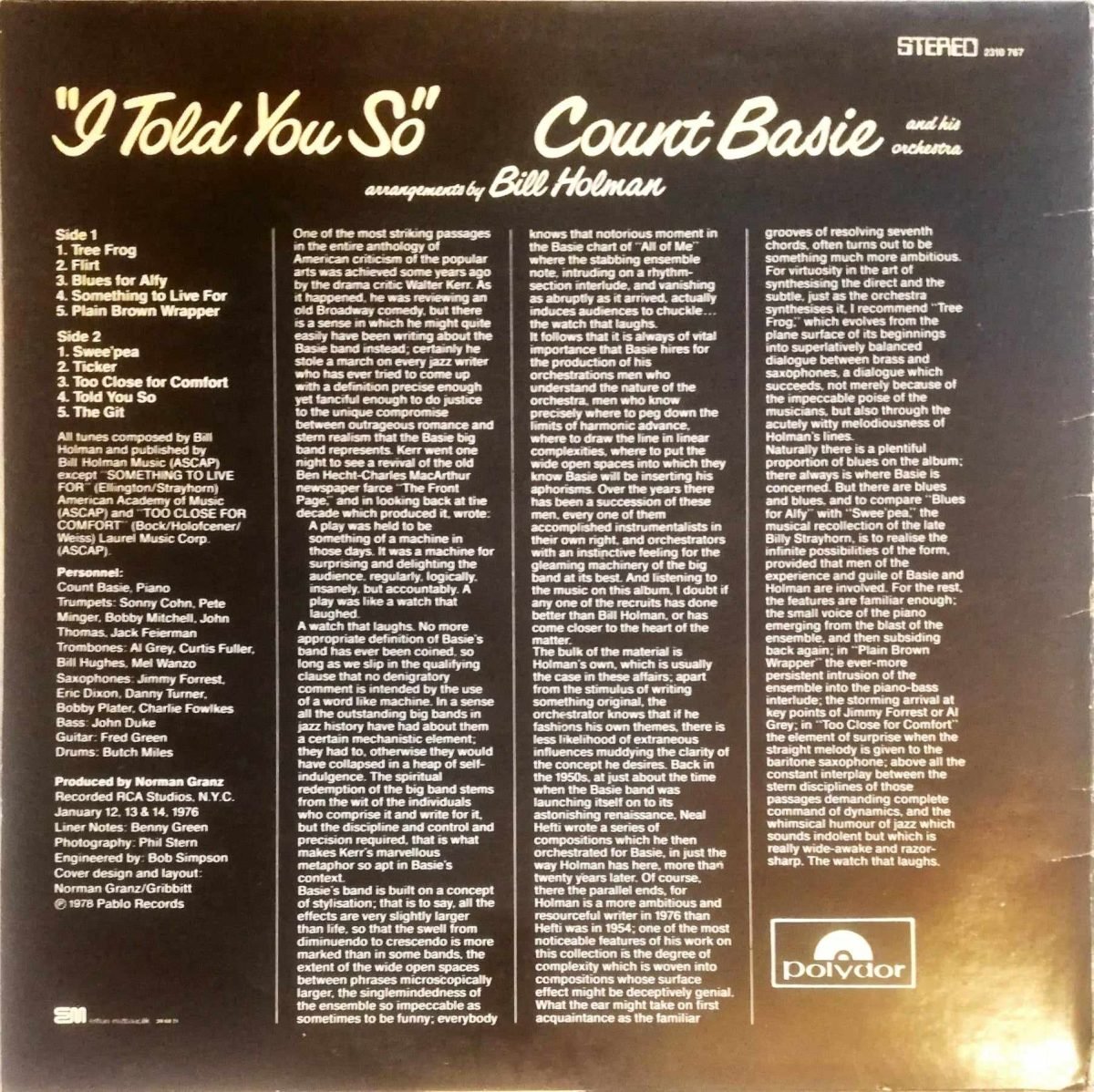 Count Basie And His Orchestra – I Told You So LP Plak - Görsel 2
