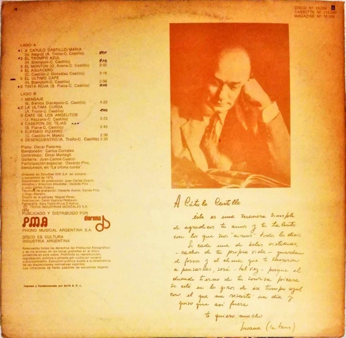 Susana Rinaldi – Cátulo Castillo LP Plak (Tango) - Görsel 3