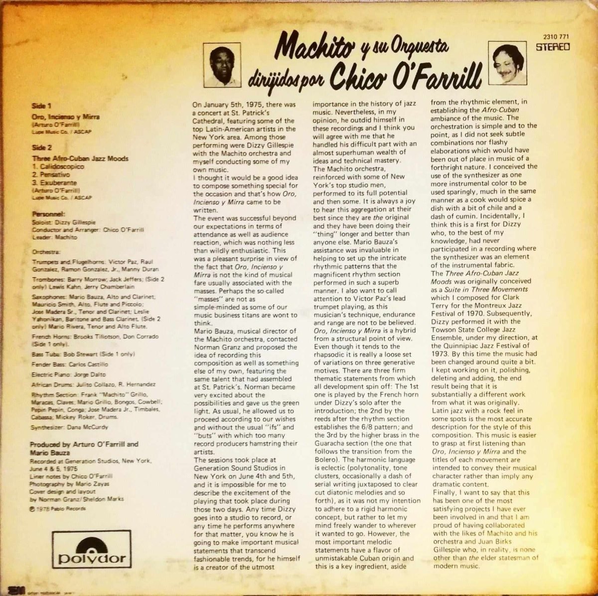 Dizzy Gillespie Y Machito – Afro-Cuban Jazz Moods LP Plak - Görsel 2