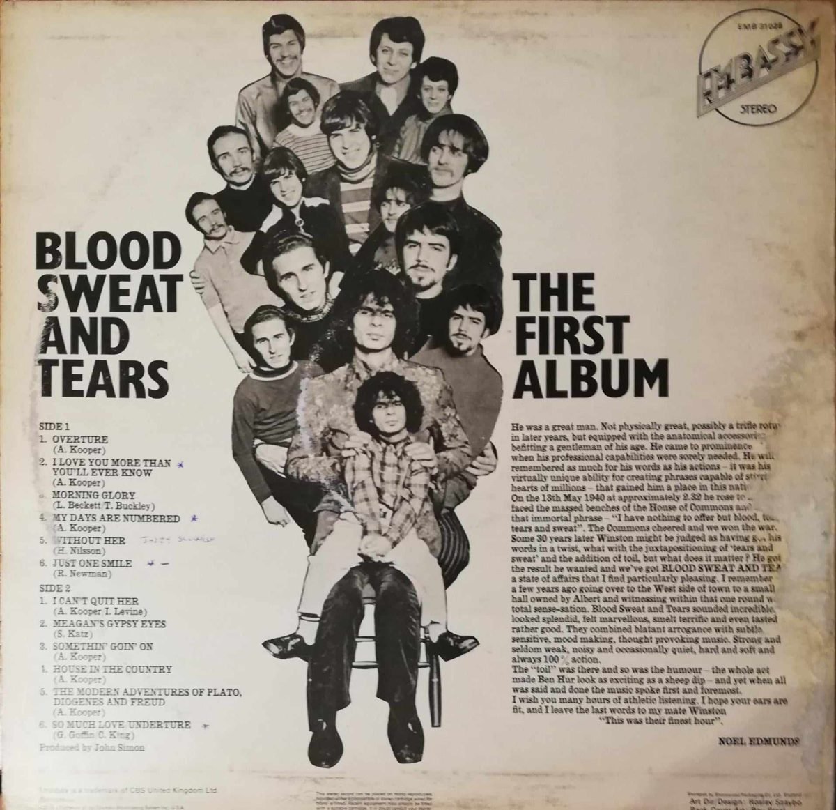 Blood, Sweat And Tears – The First Album LP Plak - Görsel 6