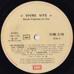 Bande Originale Du Film "Vivre Vite" LP Plak - Görsel 3
