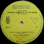 George Enescu – Rapsodiile Romîne Nr. 1 Și 2 LP Plak 10'' - Görsel 4