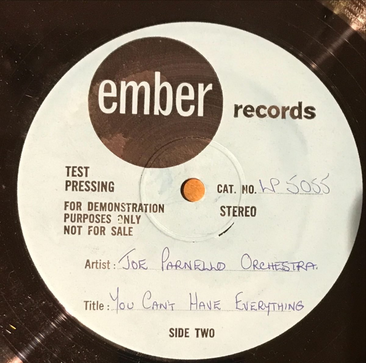 Original Soundtrack Of The Motion Picture "You Can't Have Everything" LP Plak (Test Pressing) - Görsel 2