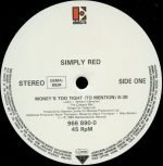 Simply Red – Money's Too Tight (To Mention) (The Cutback Mix) 12'' Maxi Single Plak - Görsel 3
