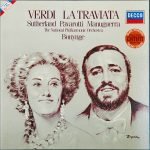 Verdi, Dame Joan Sutherland, Pavarotti, Richard Bonynge, Matteo Manuguerra, National Philharmonic Orchestra – La Traviata 3LP Plak Box