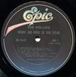 The Hollies – Words And Music By Bob Dylan LP Plak - Görsel 3
