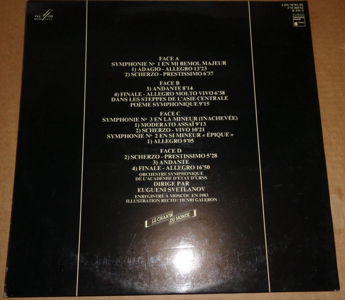 Evgeni Svetlanov – Borordine: Les trois symphonies 2LP Plak - Görsel 3