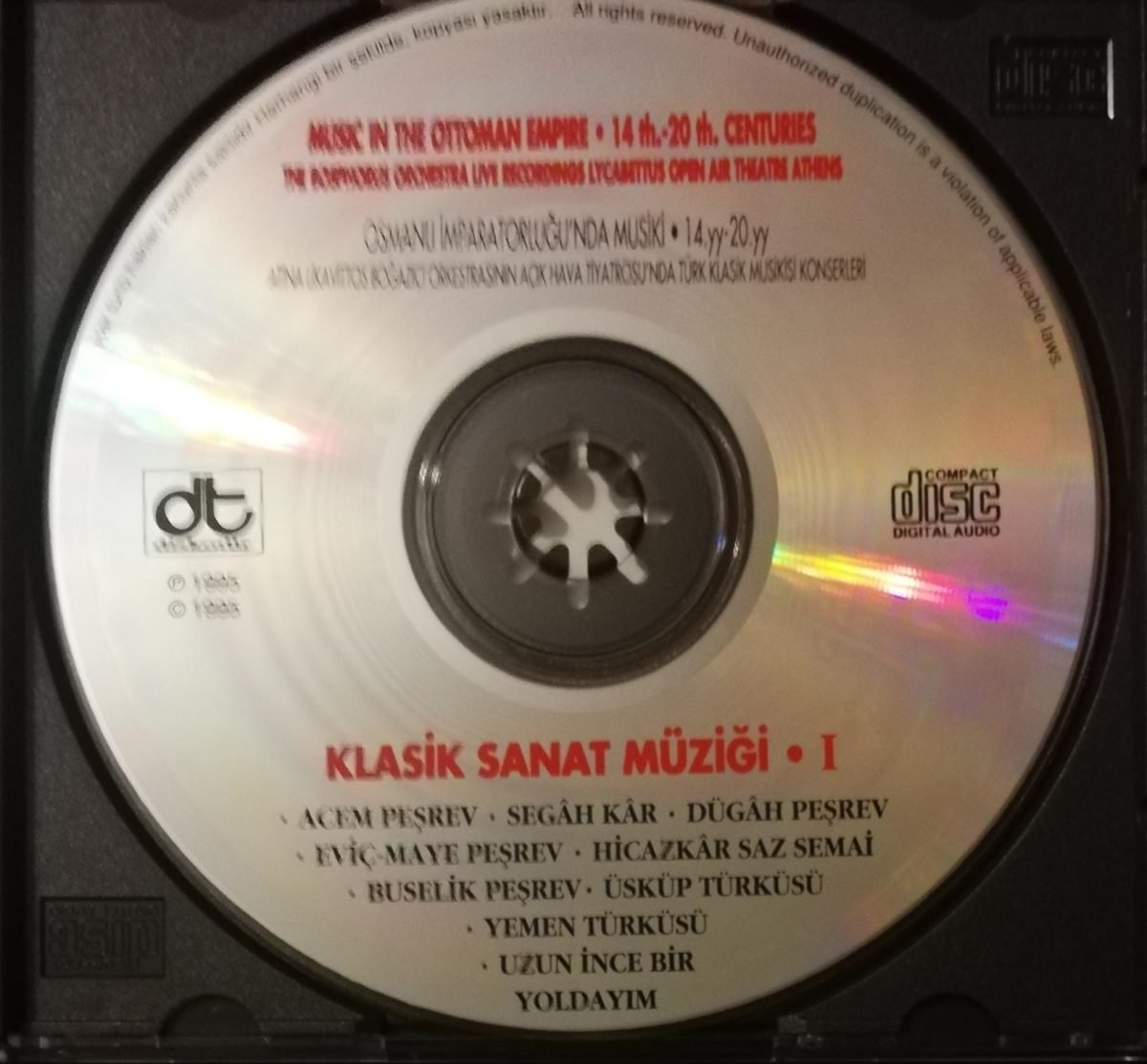 The Bosphorus Orchestra – Osmanlı İmparatorluğu'nda Musiki 14.yy-20.yy = Music In The Ottoman Empire 14th.-20th. Centuries (I Klasik Sanat Müziği) CD - Görsel 3