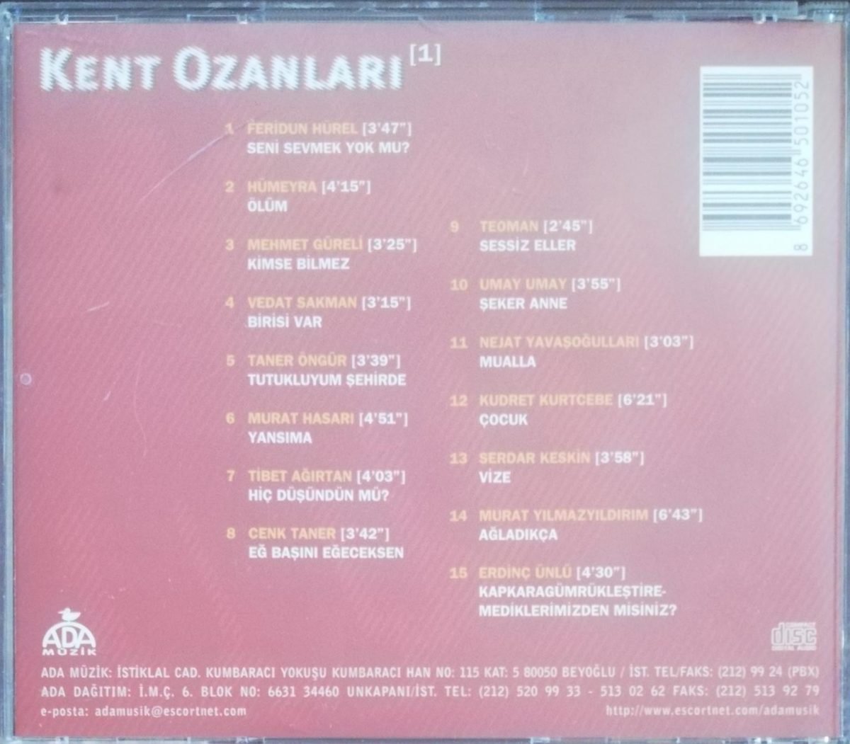 Kent Ozanları 1 CD - Görsel 3