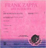 Frank Zappa – Live In Europa LP Plak - Görsel 2