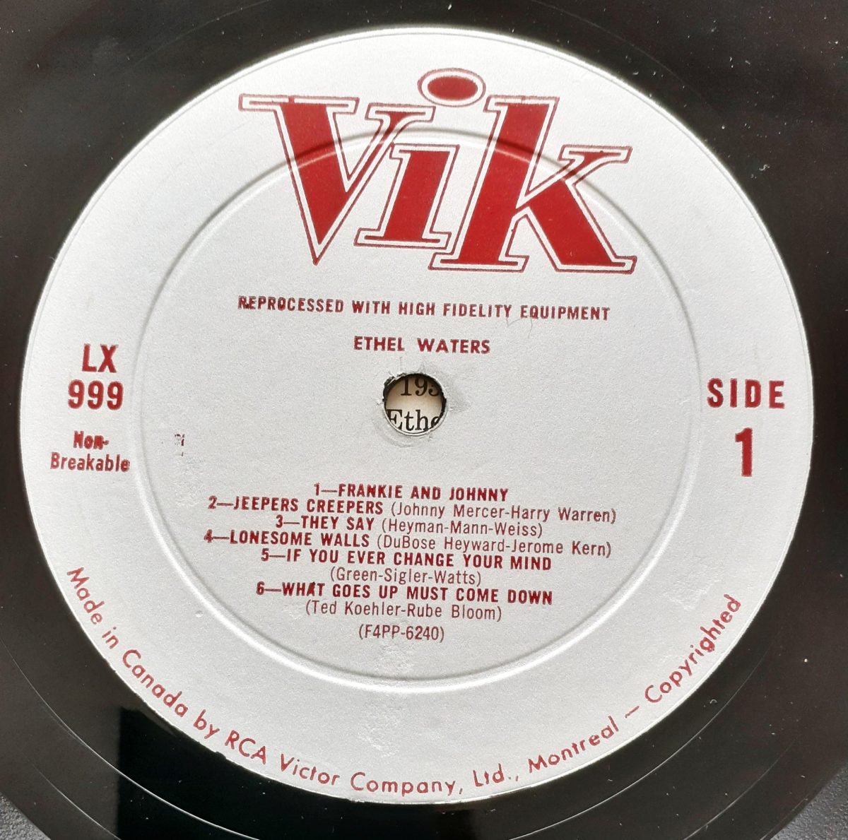 Ethel Waters – Ethel Waters LP Plak - Görsel 2