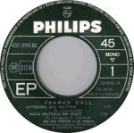 France Gall – Deux Oiseaux - Attends Ou Va-T'En (7e Série) 45lik Plak - Görsel 3