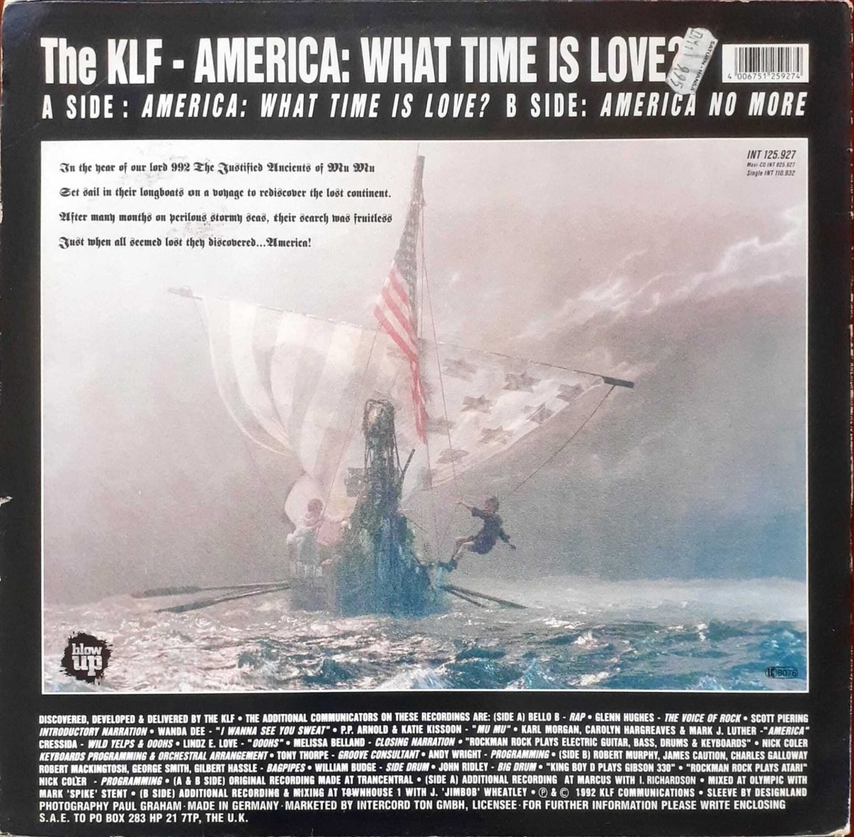 The KLF – America: What Time Is Love? 12'' Maxi Single Plak (Techno) - Görsel 2