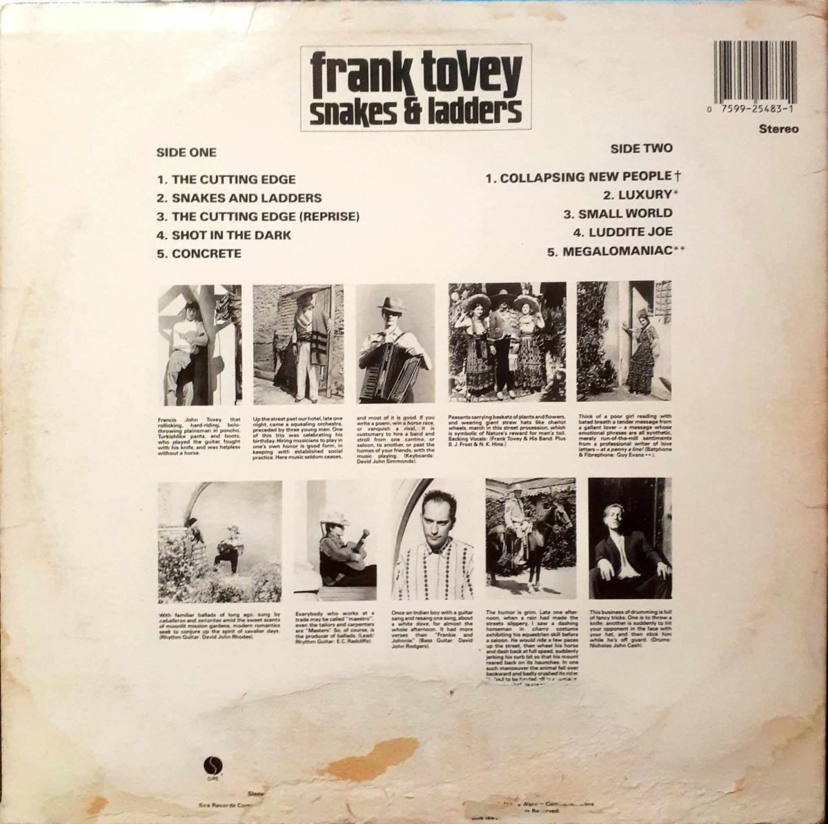 Frank Tovey – Snakes & Ladders LP Plak - Görsel 2
