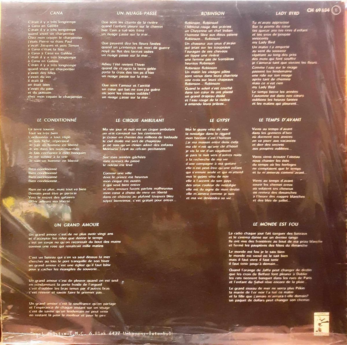 Danyel Gérard – Constatations LP Plak - Görsel 2