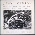 Jean Camion – Cris D'amour Et De Mort - Poèmes Dits Par L'auteur LP Plak