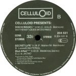 Celluloid Presents: Material, Elli & Jacno, Alan Vega, Mathematiques Modernes LP Plak - Görsel 2