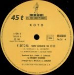 Koto – Visitors (New Version '86) 12" Maxi Single Plak - Görsel 2