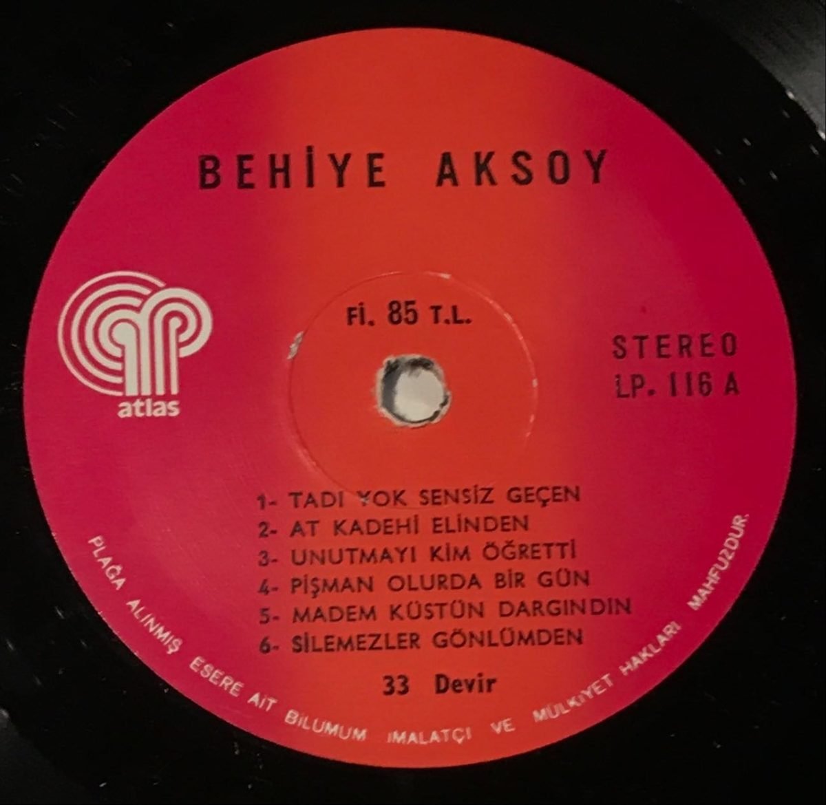 Behiye Aksoy LP Plak - Görsel 3