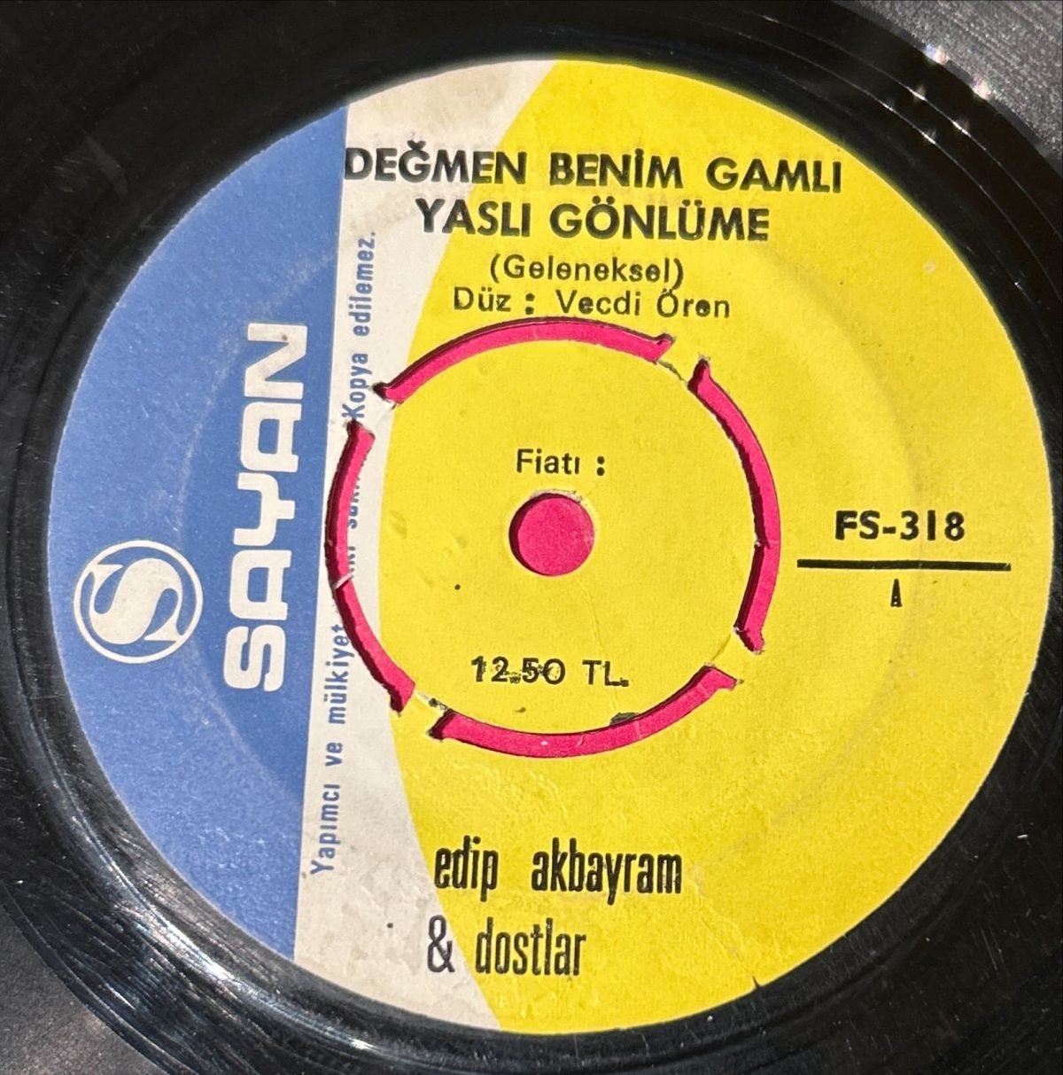Edip Akbayram & Dostlar – Değmen Benim Gamlı Yaslı Gönlüme 45lik Plak - Görsel 3