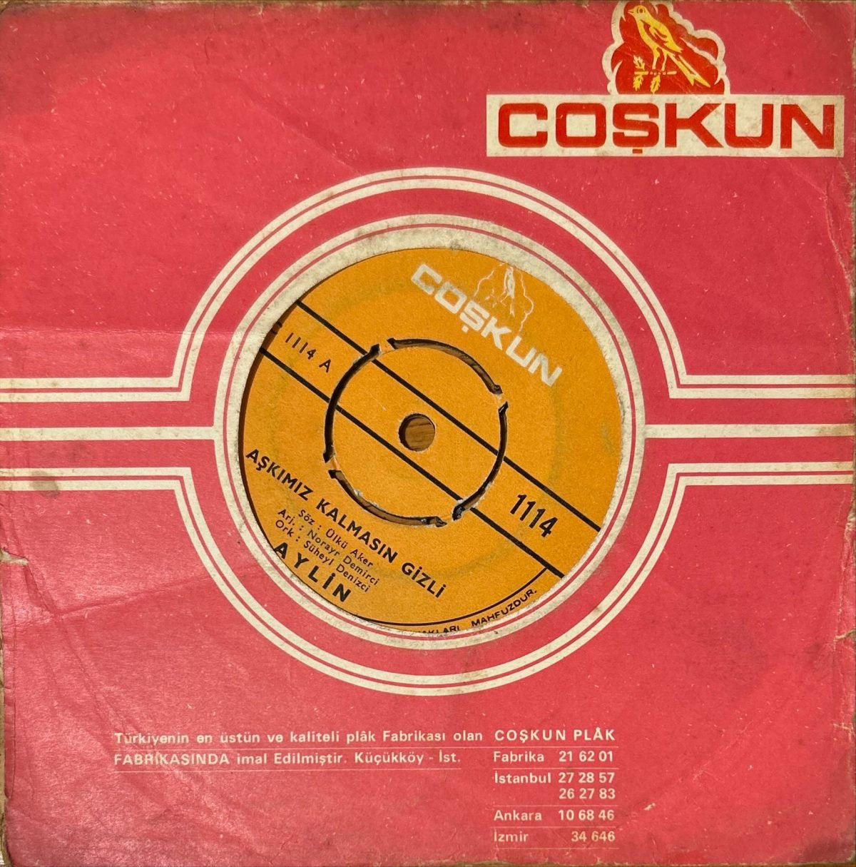 Aylin – Aşkımız Kalmasın Gizli / Niye Niye 45lik Plak - Görsel 2