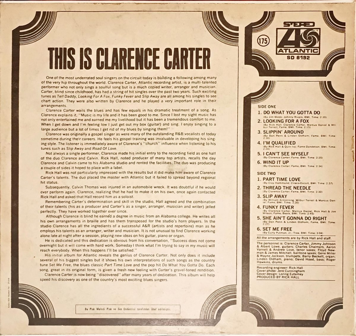 Clarence Carter – This Is Clarence Carter LP Plak - Görsel 2