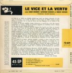 Michel Magne – Le Vice Et La Vertu (Bande Originale Du Film) 45lik Plak - Görsel 2