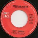 Tony Sherman – I Wrote You A Letter 45lik Plak - Görsel 2