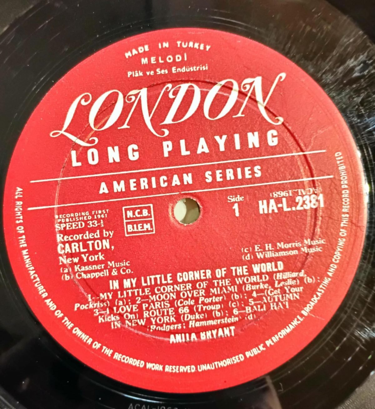 Anita Bryant – In My Little Corner Of The World LP Plak - Görsel 3