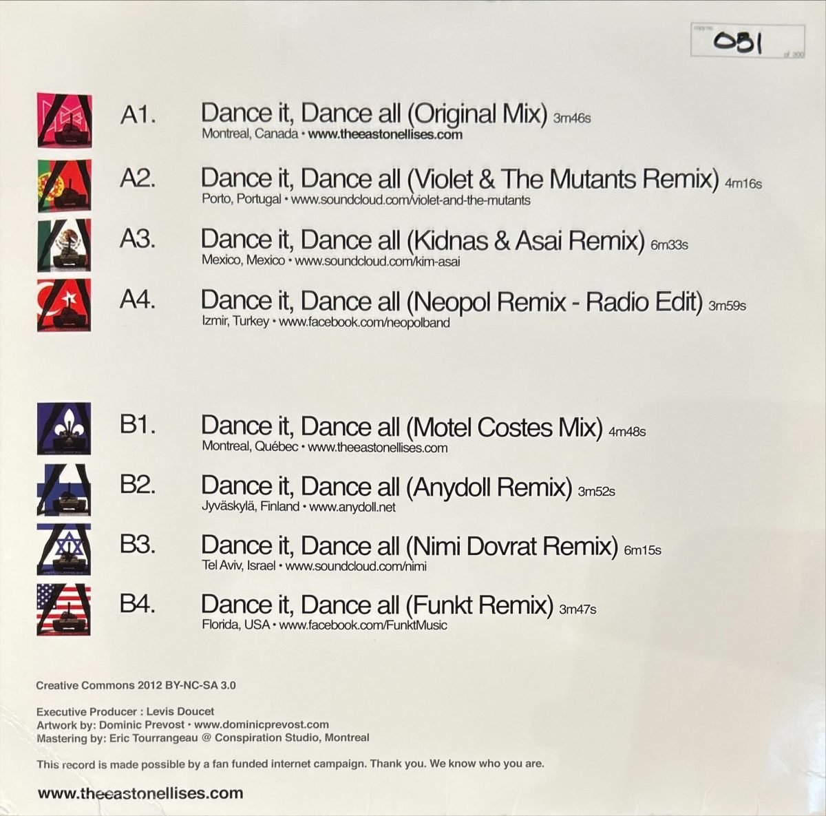 The Easton Ellises ‎– Dance it, Dance all 12" Maxi Single Plak - Görsel 2