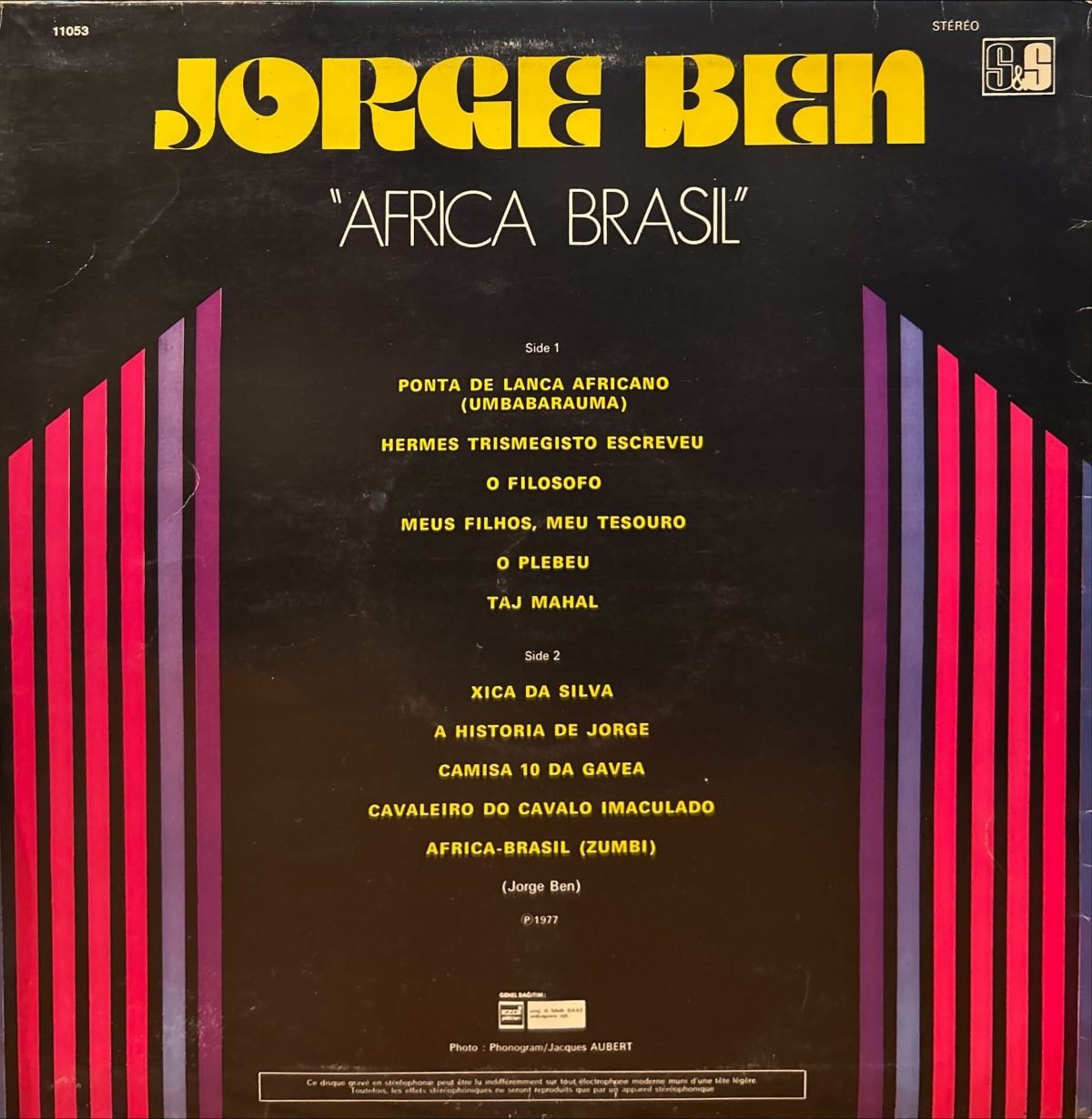 Jorge Ben – Africa Brasil LP Plak - Görsel 2