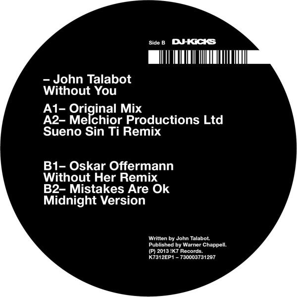 John Talabot – Without You 12'' Maxi Single Plak (Deep House)