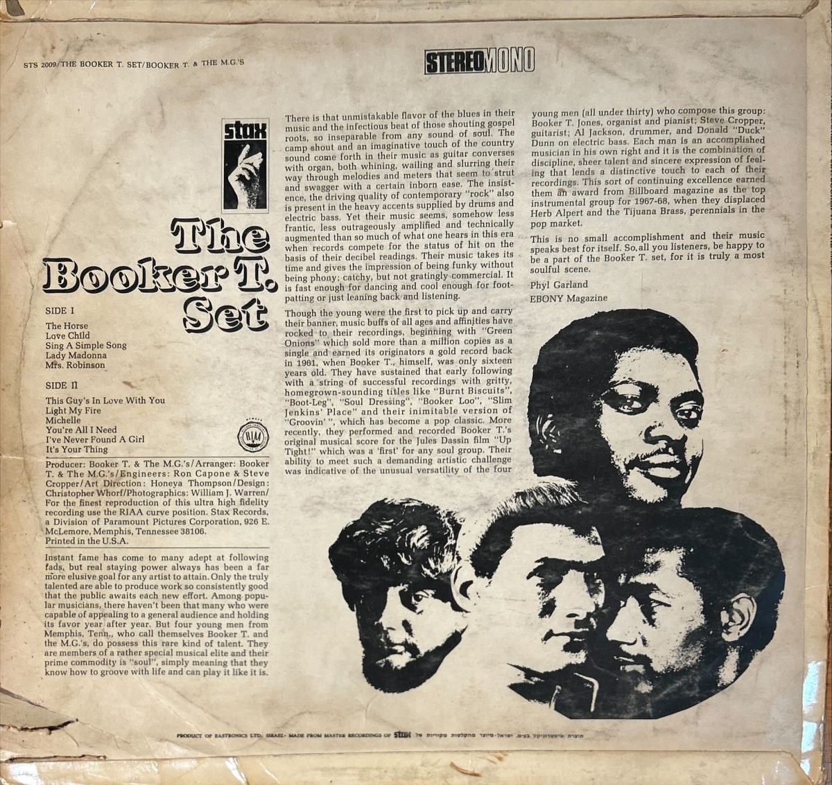 Booker T & The MG's – The Booker T. Set LP Plak - Görsel 2