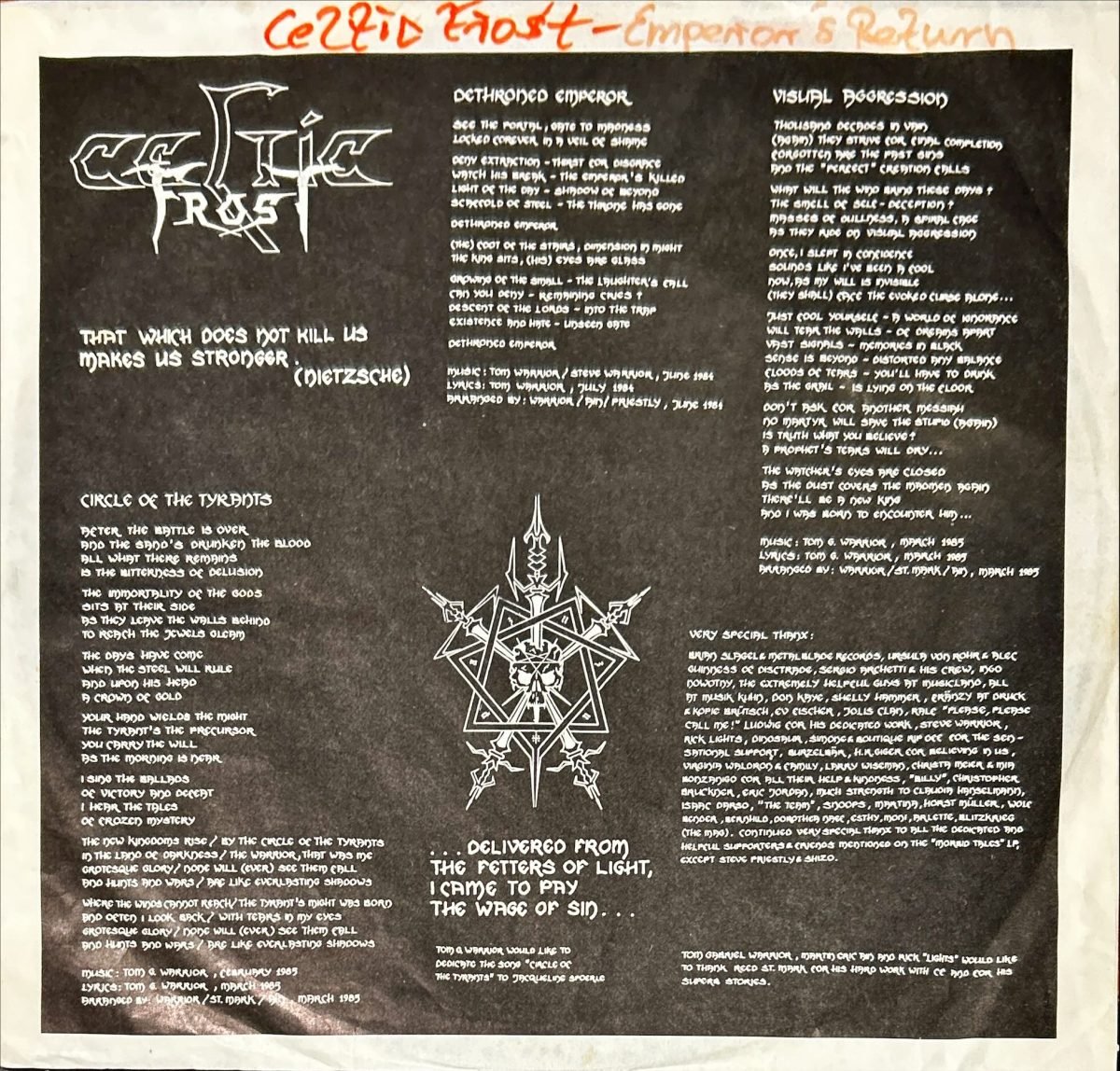 Celtic Frost – Emperor's Return EP Plak - Görsel 3