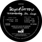 Days Of Sorrow – Remembering The Days 12" Maxi Single Plak - Görsel 2