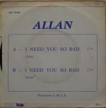 Allan – I Need You So Bad 45lik Plak - Görsel 2
