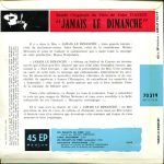 Manos Hadjidakis – Jamais Le Dimanche - Bande Originale Du Film De Jules Dassin 45lik Plak - Görsel 2