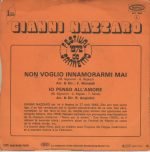 Gianni Nazzaro – Non Voglio Innamorarmi Mai / Io Penso All'Amore 45lik Plak - Görsel 2