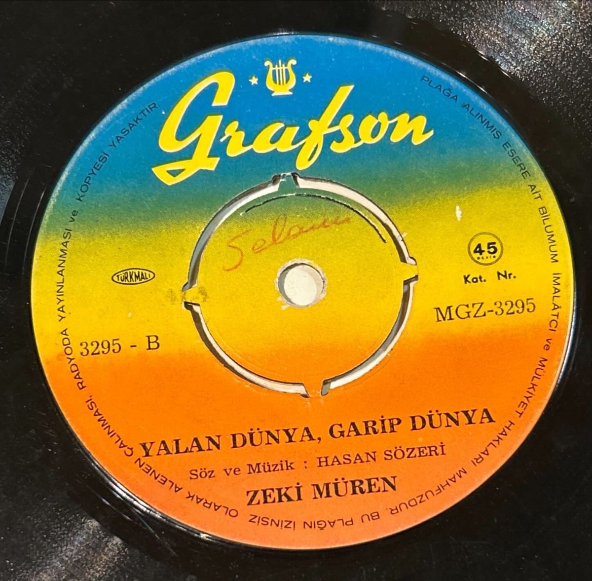Zeki Müren – Aliyi Gördüm Aliyi 45lik Plak - Görsel 3