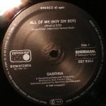 Sabrina – All Of Me (Boy Oh Boy) (Remix) 12" Maxi Single Plak - Görsel 3