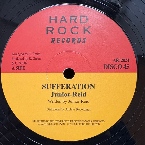 Junior Reid – Sufferation 12'' Maxi Single