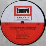 Der Rumänische Armeechor – Singt Volkslieder Aus Rußland, Rumänien Und Deutschland LP Plak - Görsel 3