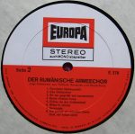 Der Rumänische Armeechor – Singt Volkslieder Aus Rußland, Rumänien Und Deutschland LP Plak - Görsel 4