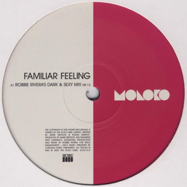 Moloko – Familiar Feeling 12'' Maxi Single Plak (Progressive House)