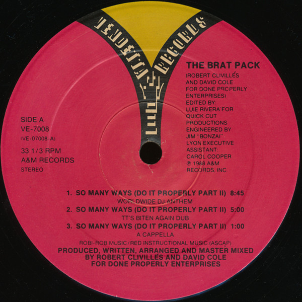 The Brat Pack – So Many Ways (Do It Properly Part II) 12'' Maxi Single Plak (Early House)